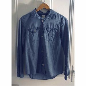 J. Crew Factory Chambray Button-Up Shirt